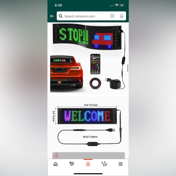 QBZDOUA Programmable Car LED Sign - Picture 8 of 11